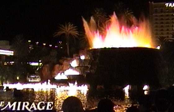 Vulcano eruption in front of The Mirage