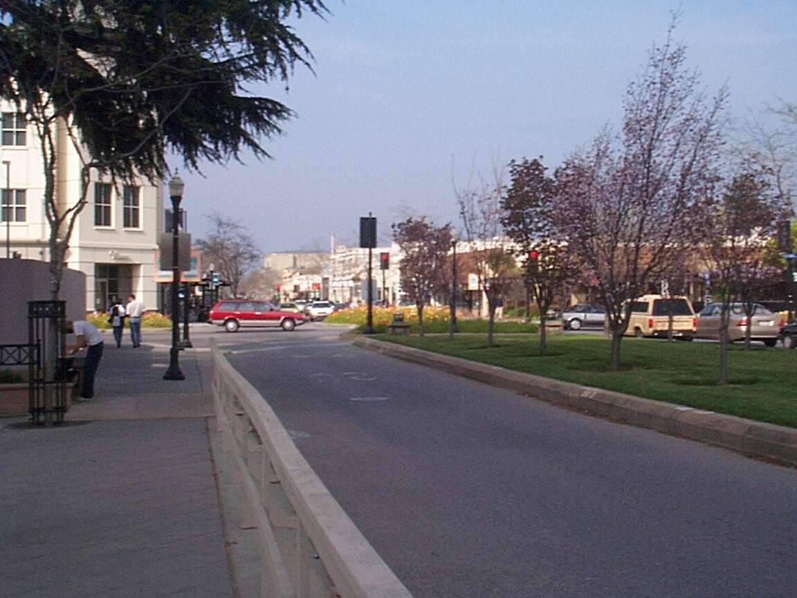 The main street leading to the train station.
